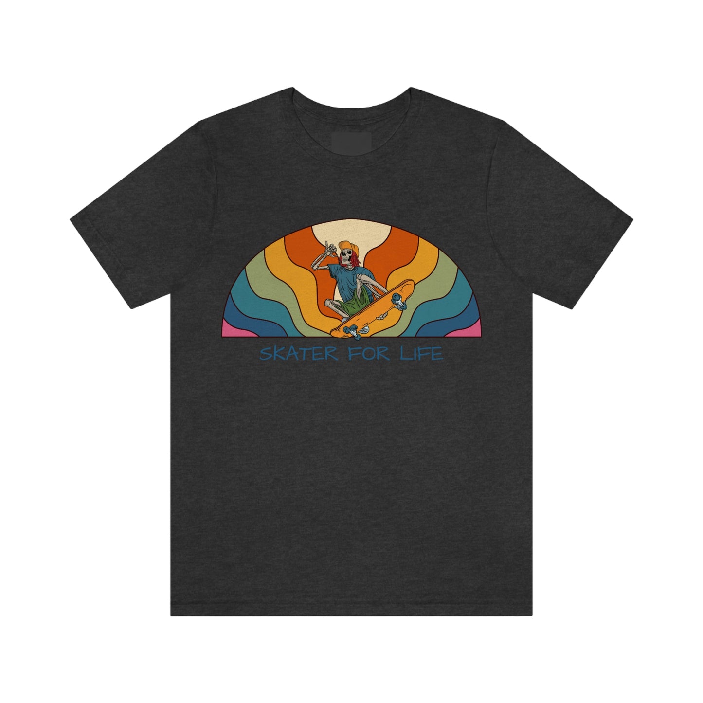 Retro Tee, Skeleton, Skateboard, Casual, outdoor, Skateboarding skeleton, T-shirt for active teen