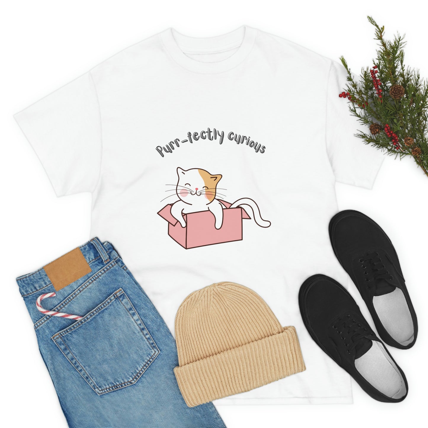 Purr-fectly Curious Cat T-Shirt
