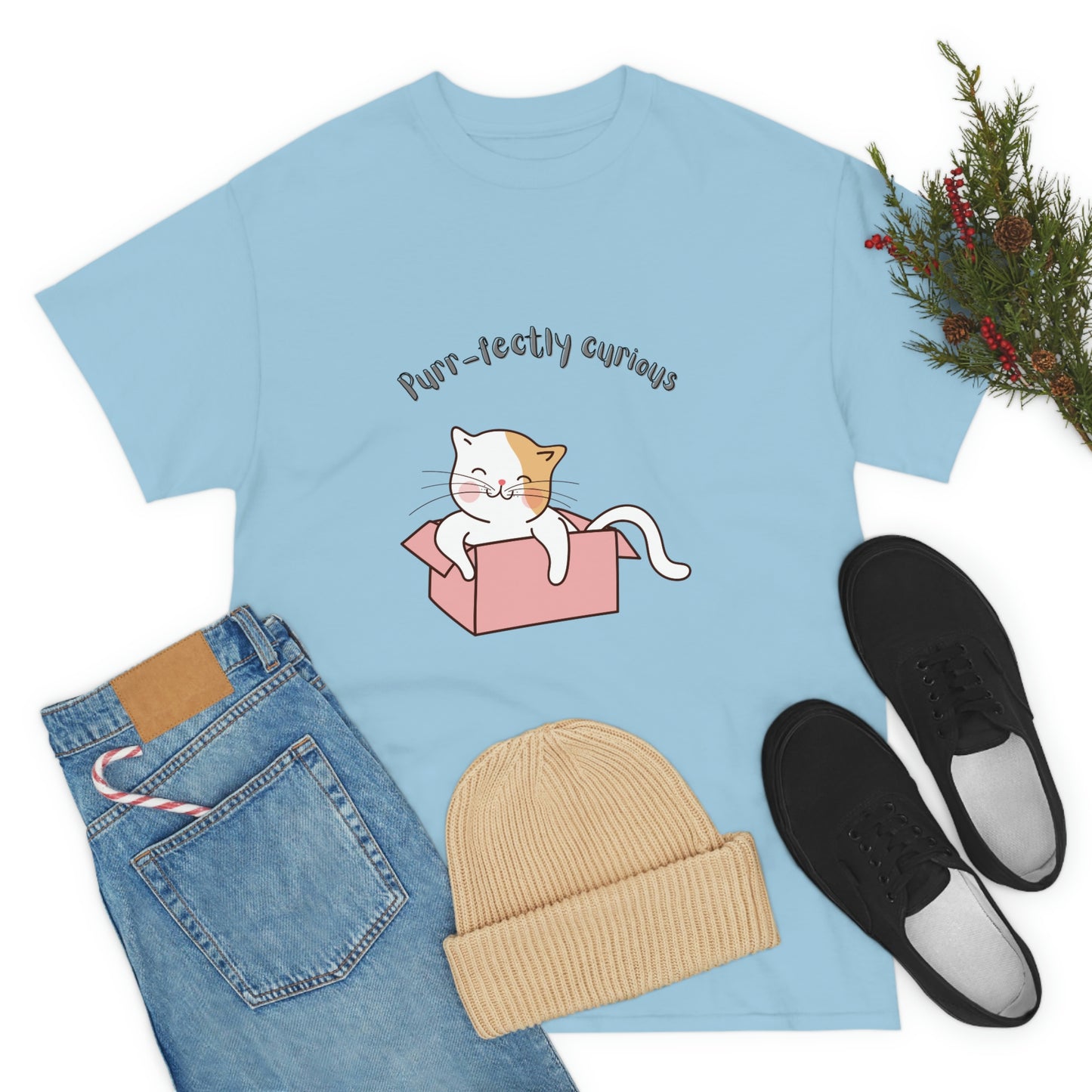 Purr-fectly Curious Cat T-Shirt