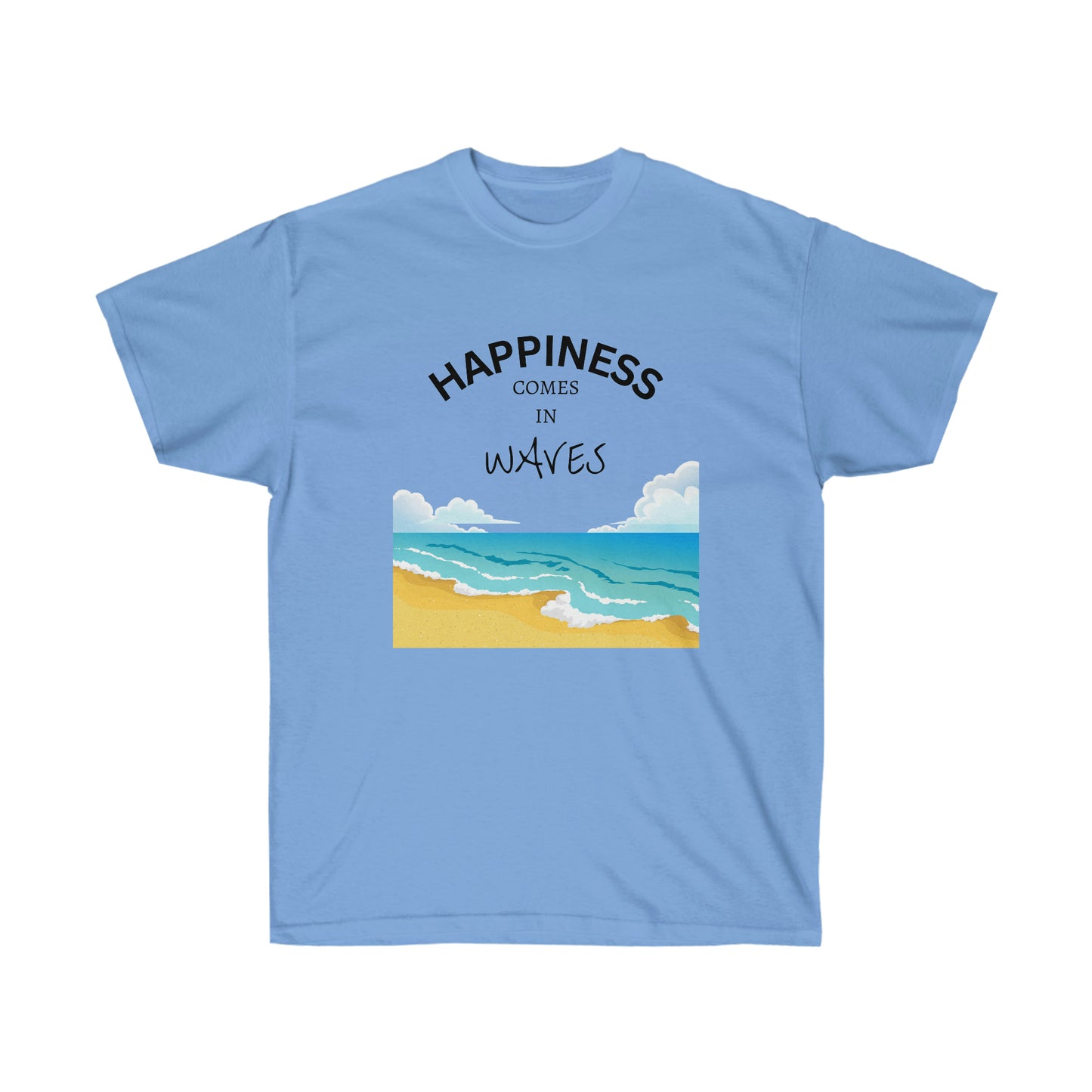 Happiness Comes in Waves, Beach Tee, Summertime Tee, Unisex Ultra Cotton Tee