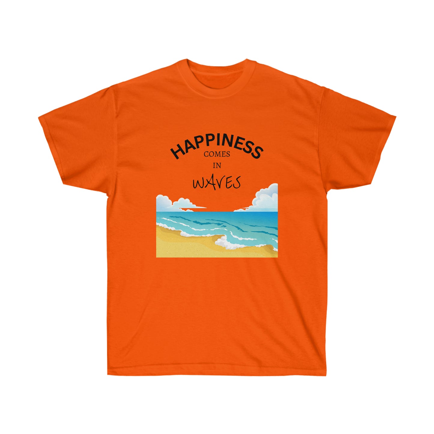 Happiness Comes in Waves, Beach Tee, Summertime Tee, Unisex Ultra Cotton Tee