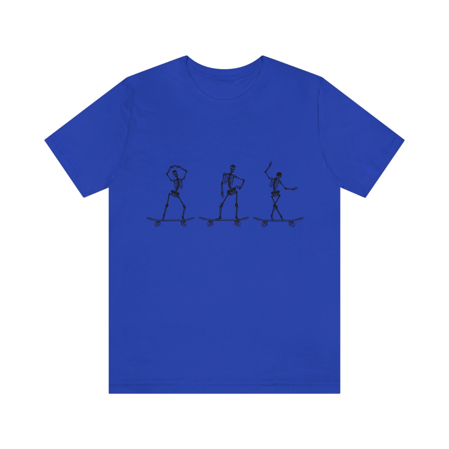 Skeletons, skateboard, Skeletons on skateboards, T-shirt, Birthday Gift, 3 skeletons skateboarding