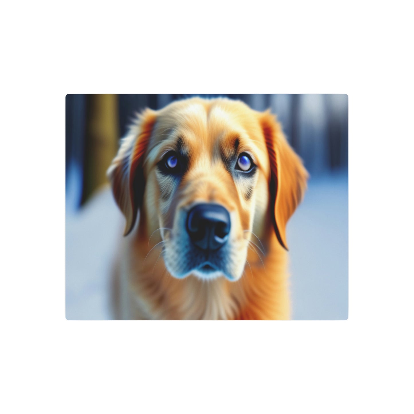 AI-Generated Metal Art Sign of a Majestic Golden Retriever